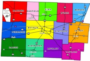 Map of Genesee County NY
