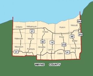 Map of Wayne County NY