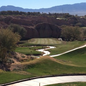 Wolf Creek Golf Club & Resort - View from hole #8 (par 3) tee to green.