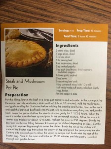 Steak & Mushroom Pot Pie Instructions