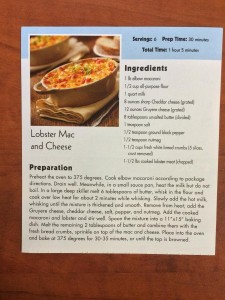 Instructions for April 2014's "Recipe of the Month" - Lobster Mac and Cheese